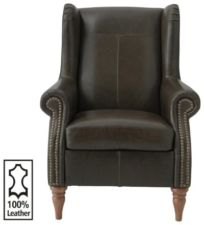 Heart of House - Argyll Studded - Leather Chair - Chocolate